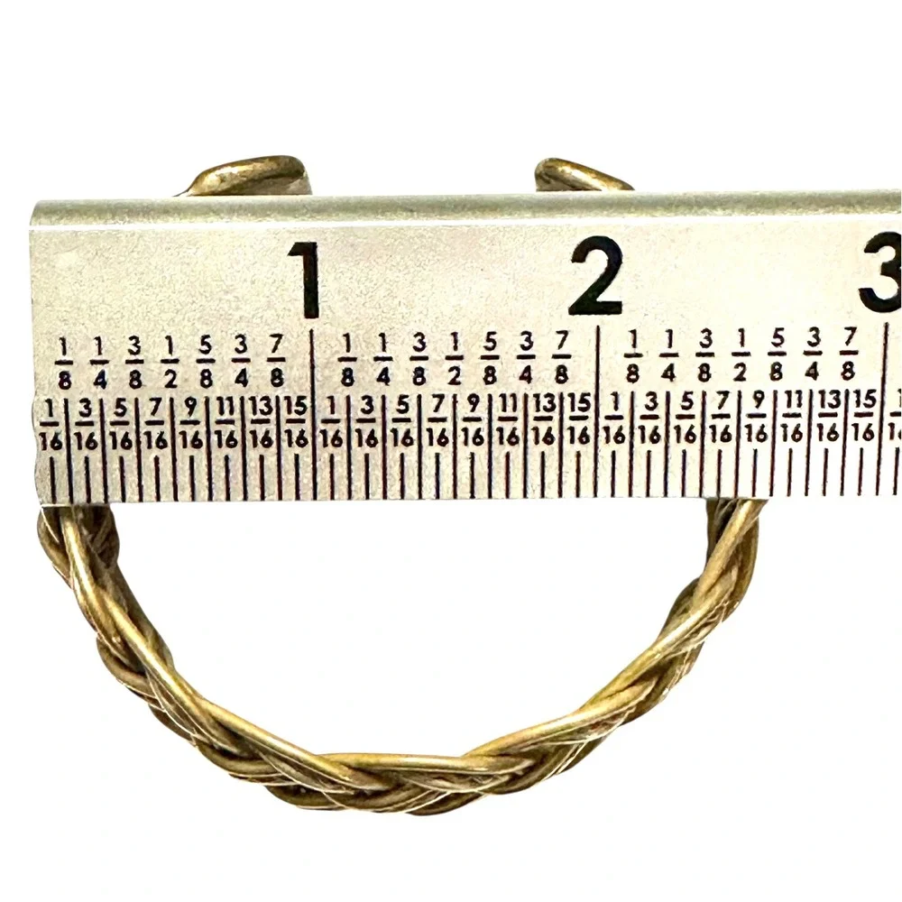 Vintage Brass Copper Braided Cuff‎ Bracelet 1.125